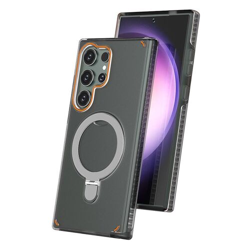 F�r Samsung Galaxy S25 Ultra 5G MagSafe Ringhalter H�lle Schwarz