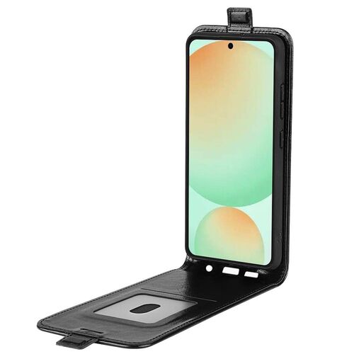 F�r Samsung Galaxy S25 FE 5G Kunstleder Flip Schutz H�lle Schwarz