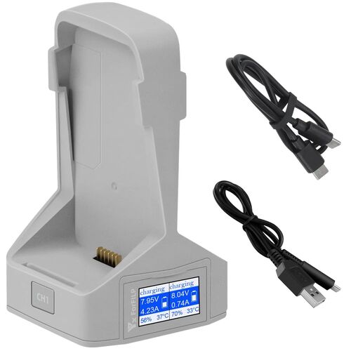 F�r DJI Flip Vertikale Dual-Slot Akku Ladestation mit Display