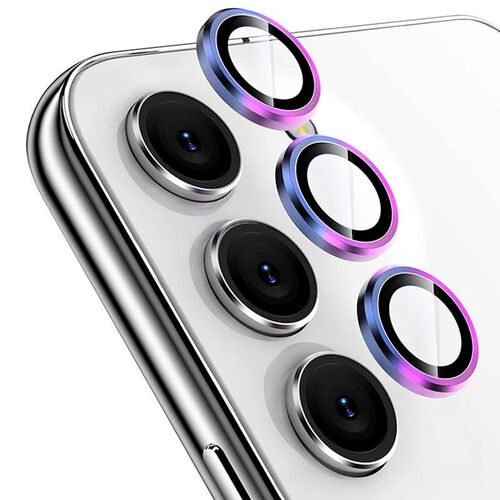 Aluminium Schutz Ring Kamera + H9 Tempered Hart Glas fr Samsung Modelle 