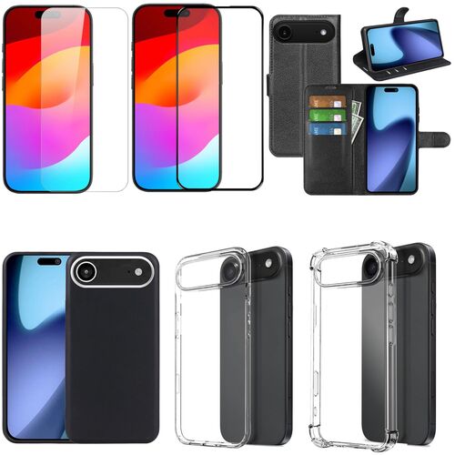 F�r Apple iPhone 17 Air H�lle & Tasche Set TPU / Kunstleder + Schutzglas w�hlbar