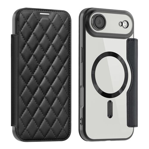 F�r Apple iPhone 17 Air Magsafe RFID Schutz Kunstleder H�lle Schwarz