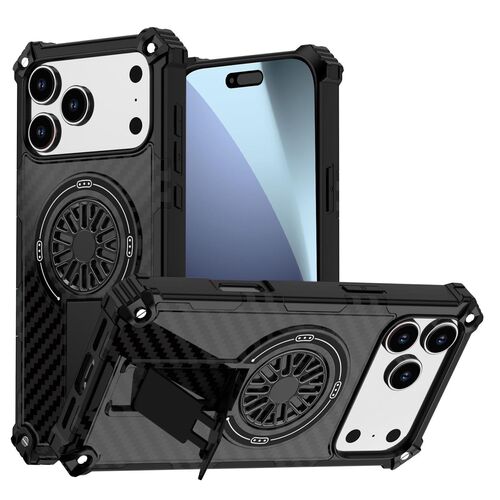 F�r Apple iPhone 17 Pro Max Camouflage MagSafe Ring Kickstand H�lle