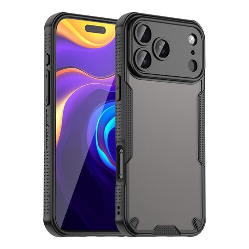 F�r Apple iPhone 17 Pro Max Armor Kunststoff Hybrid TPU H�lle Schwarz