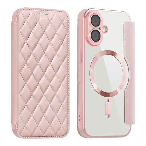 F�r Apple iPhone 17 Magsafe RFID Schutz 360 Grad Kunstleder H�lle Rosa