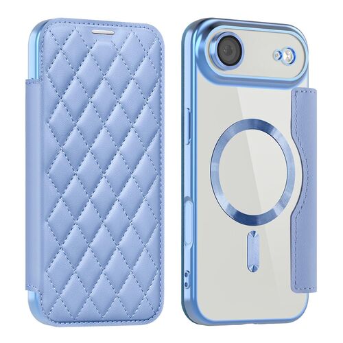 F�r Apple iPhone 17 Air Magsafe RFID Schutz Kunstleder H�lle Hellblau