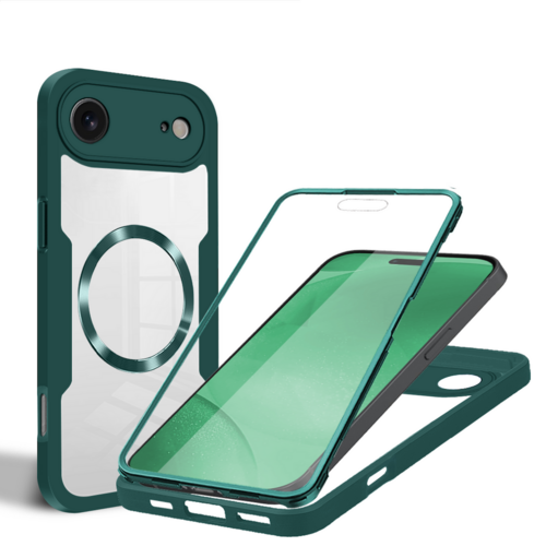 F�r Apple iPhone 17 Air MagSafe Ring Full Body 360 Grad TPU H�lle Gr�n