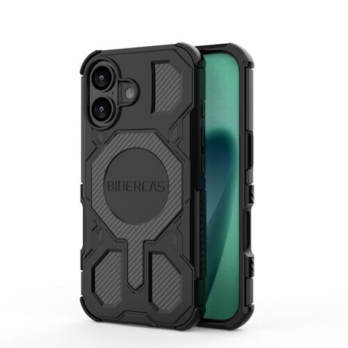 F�r Apple iPhone 17 BIBERCAS Real Color Series MagSafe H�lle Schwarz