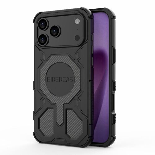 F�r Apple iPhone 17 Pro Max BIBERCAS Series MagSafe H�lle Schwarz