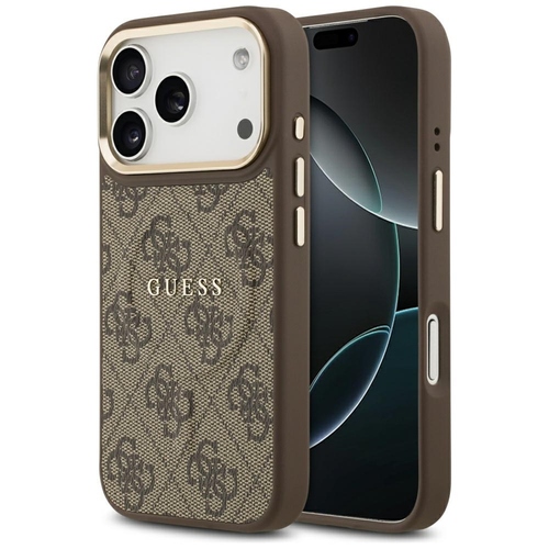 Guess Apple iPhone 17 Pro 4G PU Classic Logo MagSafe Schutzh�lle Braun