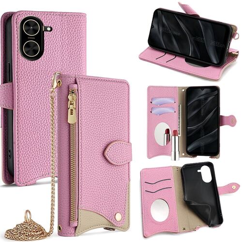 F�r Xiaomi Redmi A5 4G Design Crossbody Chain Kunstleder Tasche Rosa