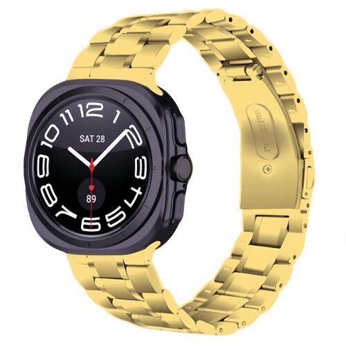 F�r Samsung Galaxy Watch 8 / 8 Classic Bead Edelstahl Armband Gold