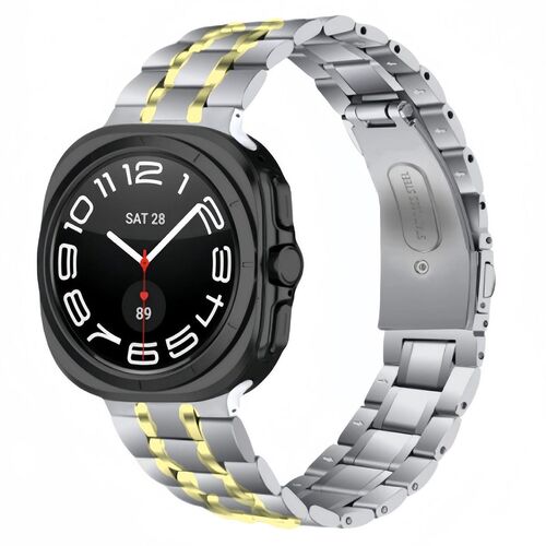 F�r Samsung Galaxy Watch 8 / 8 Classic Five Bead Edelstahl Ersatz Watch Armband 