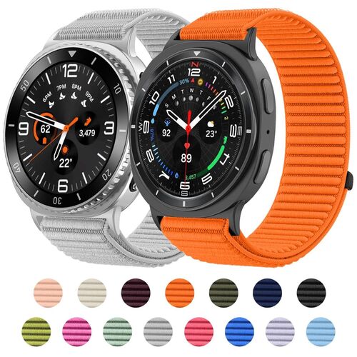 F�r Samsung Galaxy Watch 8 / 8 Classic Nylon Klettverschluss Metall Armband