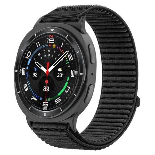 F�r Samsung Galaxy Watch 8 / 8 Classic Nylon Klettverschluss Metall Armband 