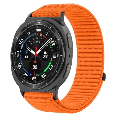 F�r Samsung Galaxy Watch 8 / 8 Classic Nylon Klettverschluss Metall Armband 