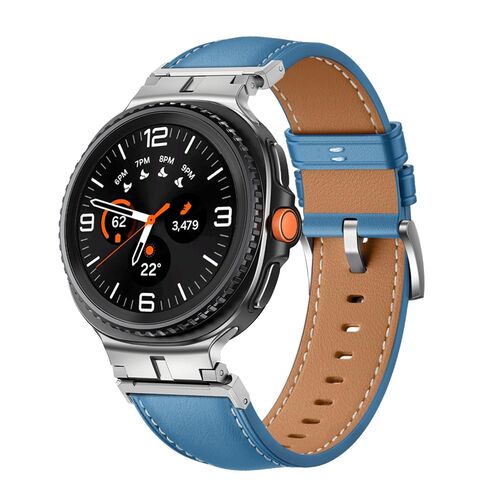 F�r Samsung Galaxy Watch 8 / 8 Classic Leder Armband Metall Connector