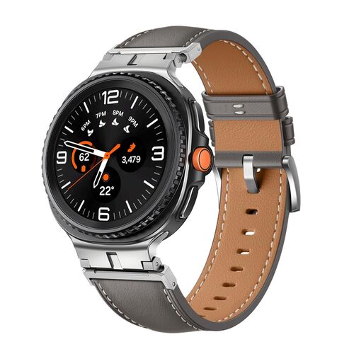 F�r Samsung Galaxy Watch 8 / 8 Classic Leder Armband Metall Connector