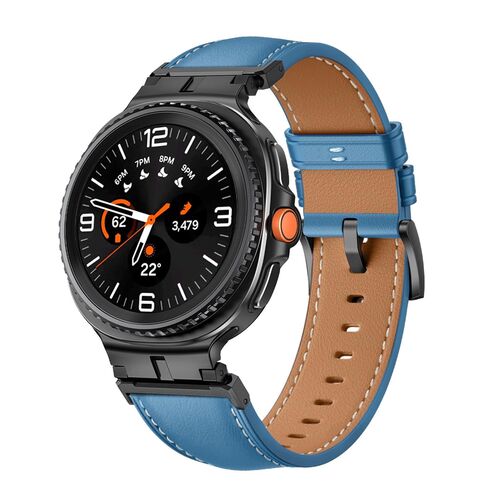 F�r Samsung Galaxy Watch 8 / 8 Classic Leder Design Armband mit Metall Connector 