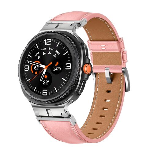 F�r Samsung Galaxy Watch 8 / 8 Classic Leder Design Armband mit Metall Connector 