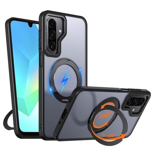 F�r Samsung Galaxy A17 5G / 4G MagSafe Metall Ringhalter H�lle Schwarz