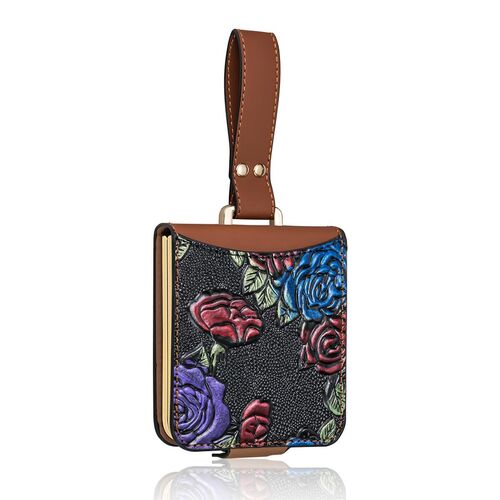 F�r Samsung Galaxy Z Flip7 Full Cover H�lle mit Trageschlaufe Braun