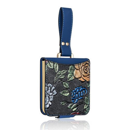 F�r Samsung Galaxy Z Flip7 Full Cover H�lle mit Trageschlaufe Blau