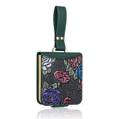 F�r Samsung Galaxy Z Flip7 Full Cover H�lle mit Trageschlaufe Gr�n