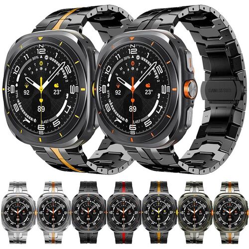 F�r Samsung Galaxy Watch 8 / 8 Classic Edelstahl Armband mit Butterfly-Schlie�e