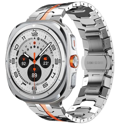 F�r Samsung Galaxy Watch 8 / 8 Classic Edelstahl Armband mit Butterfly-Schlie�e 