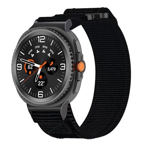 F�r Samsung Galaxy Watch 8 / 8 Classic Armband Klettverschluss Schwarz