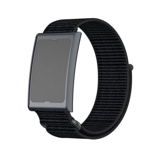 F�r Amazfit Helio Strap Nylon Desing Armband Klettverschluss Schwarz