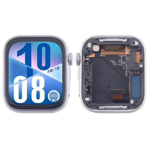 F�r Huawei Watch Fit 4 LCD Display Ersatzteil mit Rahmen Silber Reparatur