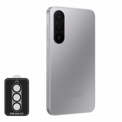 F�r Samsung Galaxy A17 5G / 4G Aluminium Ring + 9H Hart Glas Schwarz