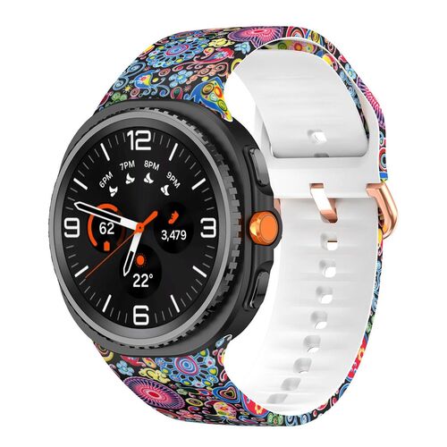 Silikon Armband f�r Samsung Galaxy Watch 8 40mm 44mm Classic 46mm Print Motiv 