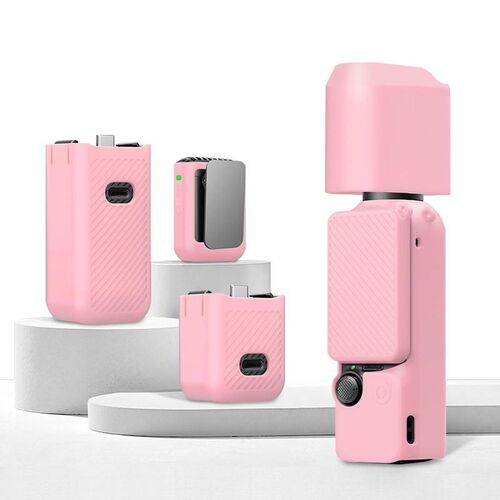 F�r DJI OSMO Pocket 3 6-in-1 Silikon TPU Schutzset Cover (Rosa)