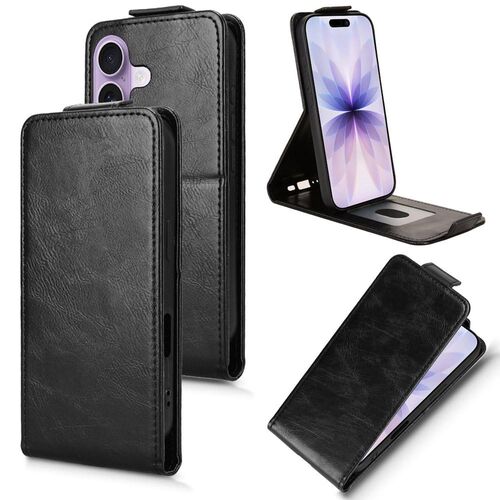 F�r Apple iPhone 17 Magnetische Flip Wallet Kunstleder H�lle Schwarz