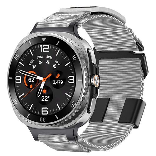 F�r Samsung Galaxy Watch 8 / 8 Classic Nylon Sport Armband Grau