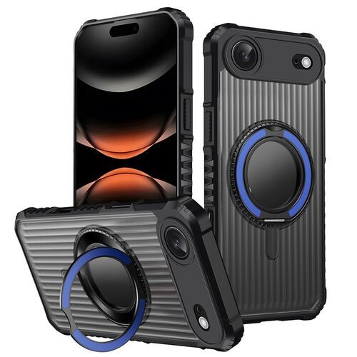 F�r Apple iPhone 17 Air MagSafe 360 Grad Ring Halter Schutz H�lle Blau