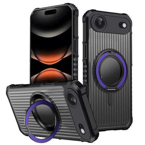 F�r Apple iPhone 17 Air MagSafe 360 Grad Ring Halter Schutz H�lle Lila