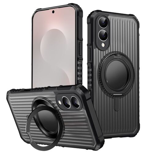 F�r Samsung Galaxy S25 FE MagSafe 360 Grad Ring Halter H�lle Schwarz