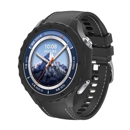 F�r OPPO Watch X2 Silikon H�lle mit integriertem Armband Schwarz