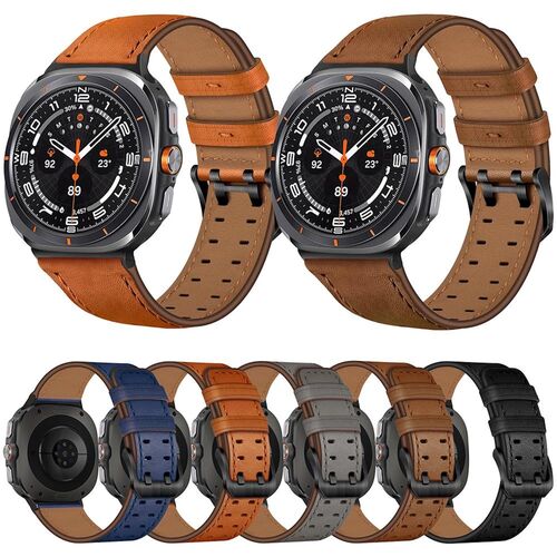 Echtleder Armband f�r Samsung Galaxy Watch 8 / 8 Classic mit Doppelverschluss
