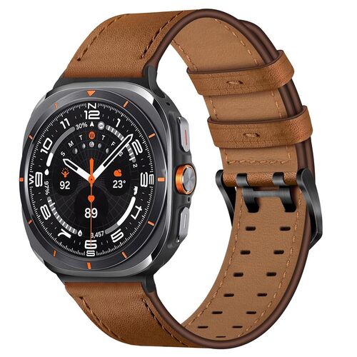 Echtleder Armband f�r Samsung Galaxy Watch 8 / 8 Classic mit Doppelverschluss 