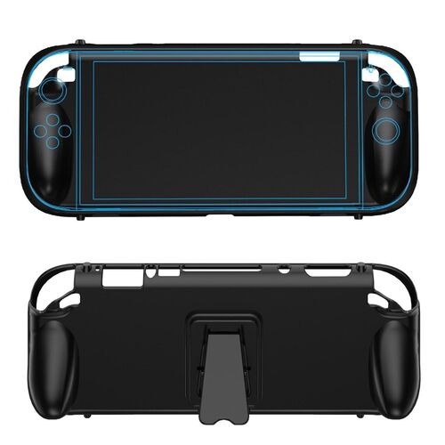 F�r Nintendo Switch 2 TPU Schutzh�lle mit St�nder Case Schwarz