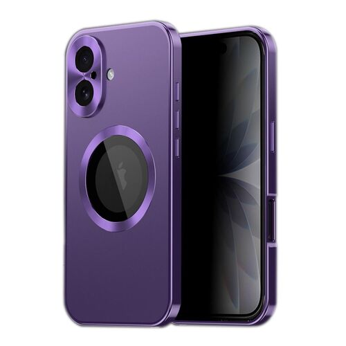 F�r Apple iPhone 17 Full Cover MagSafe H�lle Metallrahmen Lila