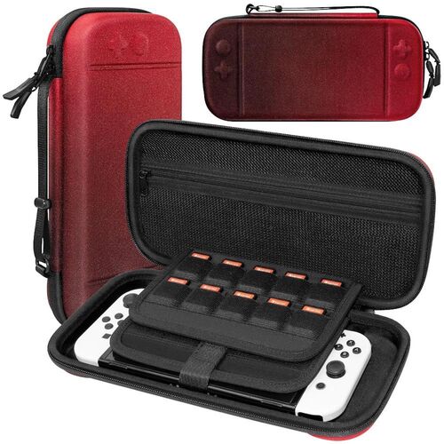 F�r Nintendo Switch 2 Tragbare Hartschalen-Schutztasche Schwarz Rot
