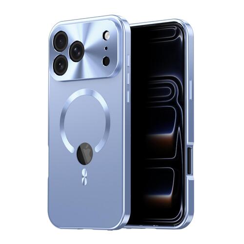 F�r Apple iPhone 17 Pro Max Full Cover MagSafe H�lle Metallrahmen Blau