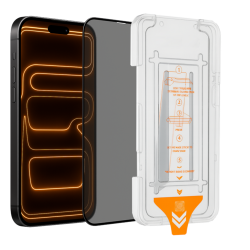 F�r Apple iPhone 17 Pro SnapFit Privacy 9H Glas Installationshilfe