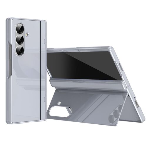 F�r Samsung Galaxy Z Fold7 Glanzlack H�lle mit Scharnierschutz Grau